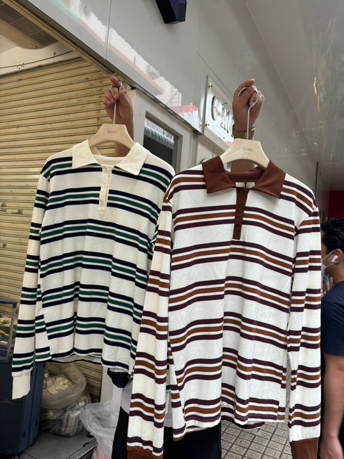 Stripes Long Sleeves Polo Shirts